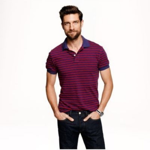J. Crew Other - J Crew Historic Blue Nautical Stripe Jersey Polo